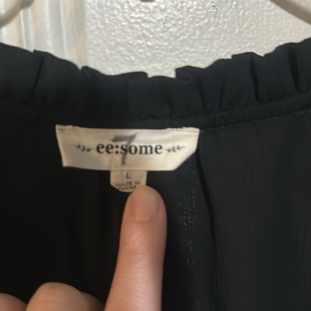 Black Open Shoulder Blouse by ee:some Size Large - Picture 4 of 6